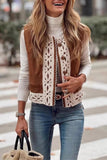 Chic Button-Front Lace Vest