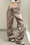 Polka Dot Wide Leg Denim Jeans