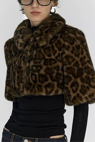 Cropped Leopard Print Jacket