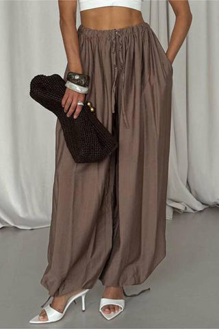 Relaxed Elastic Waist Casual Pants