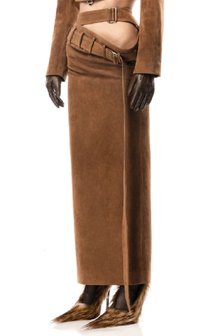 Belted High-Waist Skirt