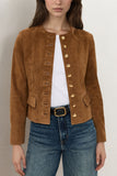 Elegant Button-Front Cropped Jacket