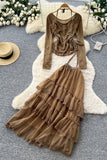 Elegant Layered Skirt Set
