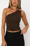 Asymmetrical Pearl-Accent Tank Top