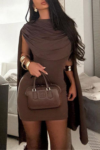Draped Cape Casual Dress