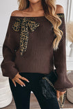 Off-Shoulder Sweater with Bow Detail