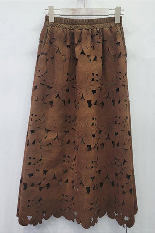 Floral Cutout Maxi Skirt