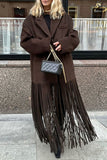 Fringe Hem Tailored Coat