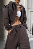 Hooded Two-Piece Wide-Leg Pants Set