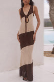 Striped Knit Cover-Up Dress