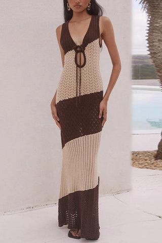 Striped Knit Cover-Up Dress