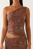 Asymmetric Sequin Tank Top