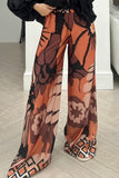 Floral Wide-Leg Casual Pants