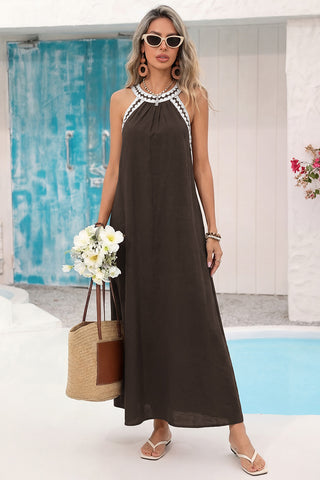 Halter Neck Casual Midi Dress