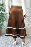 Tiered Skirt With Contrast Trim