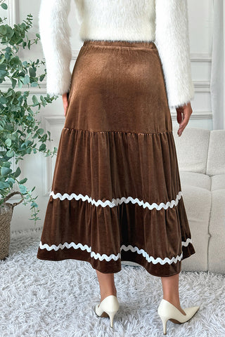Tiered Skirt With Contrast Trim