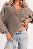 Button-Front Ribbed Top