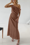 Elegant One-Shoulder Casual Dress