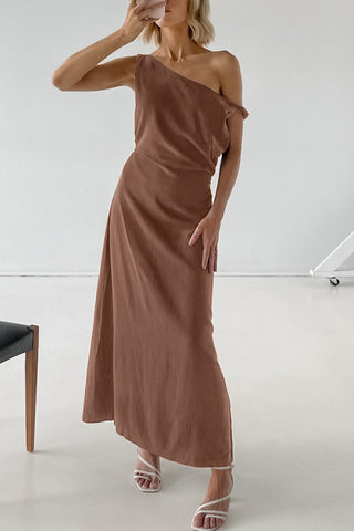 Elegant One-Shoulder Casual Dress
