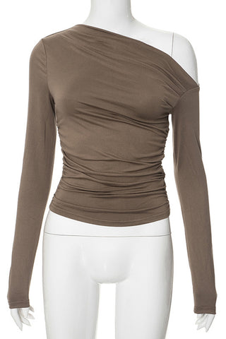 Asymmetric Long-Sleeve Top