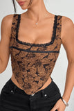 Floral Lace Trim Tank Top
