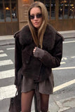 Chic Shearling-Collar Jacket