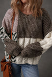Stylish Patchwork Knit Sweater