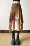 Asymmetrical Layered Midi Skirt