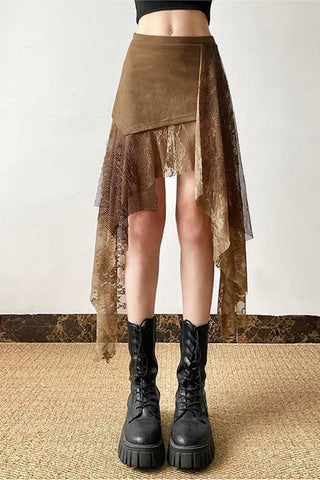 Asymmetrical Layered Midi Skirt