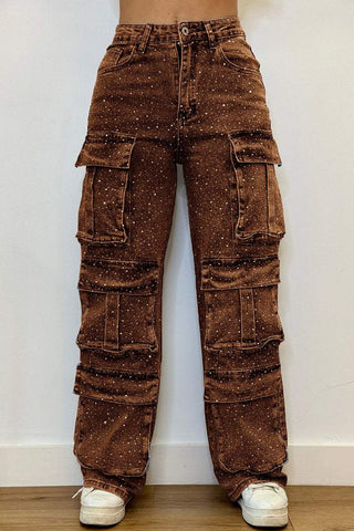 Sparkly Layered Straight Jeans