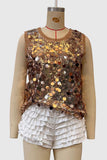 Sleeveless Sequin Tank Top