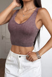 Ribbed V-Neck Crop Tank Top