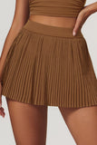 Pleated Mini Skirt with Elastic Waist