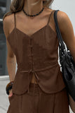 Stylish Wide-Leg Pants Set with Corset Top