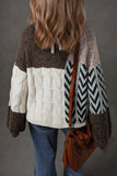 Colorblock Textured Knit Sweater