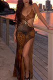 Cutout Animal Print Sundress