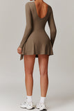 Long Sleeve Wrap Dress with Tie