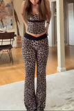 Patterned Cross-Back Pants Set