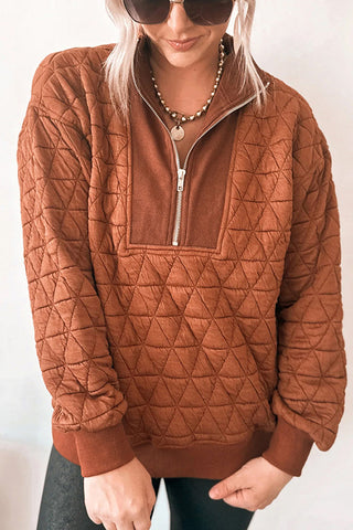 Quilted Half-Zip Sweatshirt