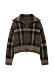 Zip-Front Plaid Jacket