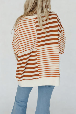 Striped Buttoned Polo Tee