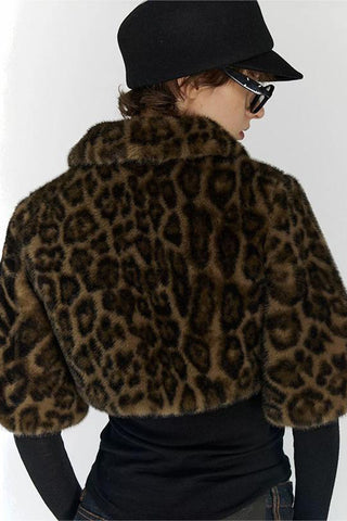 Cropped Leopard Print Jacket
