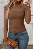 Sheer Mock Neck Mesh Top