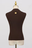 Keyhole Detail High-Neck Sleeveless Top
