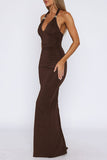 Elegant Deep V-Neck Evening Dress