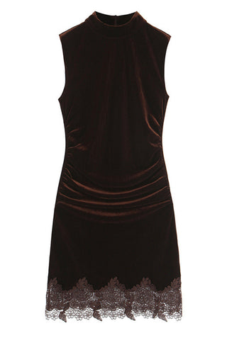 Sleeveless Lace-Hem Casual Dress