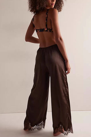 Lace Trim Pants Set