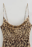 Leopard Print Spaghetti Strap Dress