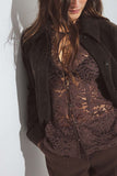 Elegant Lace Button-Up Blouse