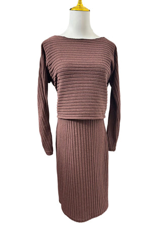 Ribbed Knit Casual Dress Set
